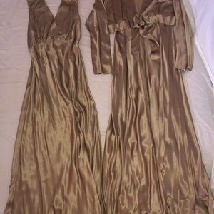 Silk Night Gown Ensemble